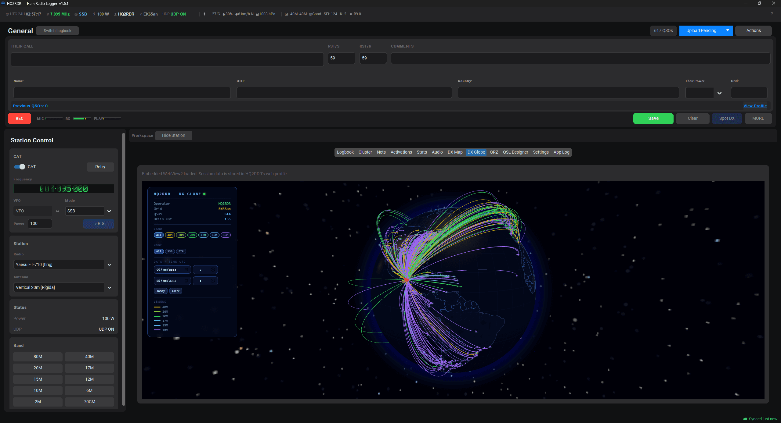 HQ2RDR Globo DX screenshot