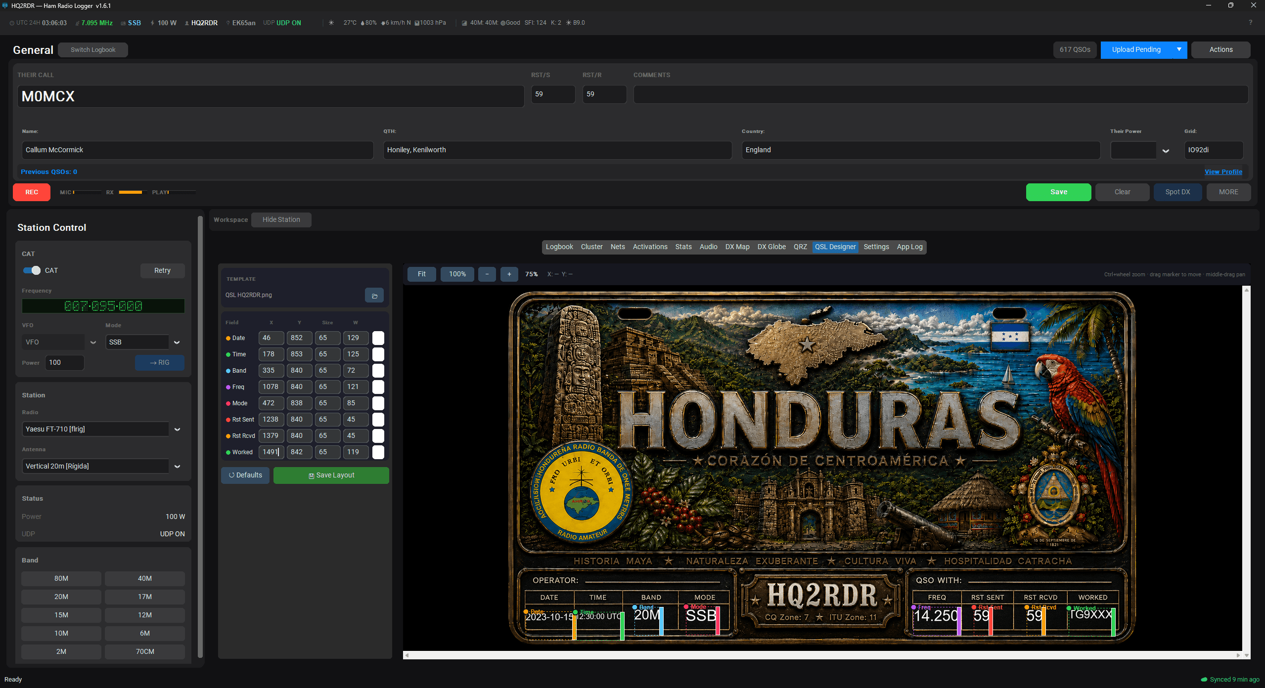 HQ2RDR Diseñador QSL screenshot